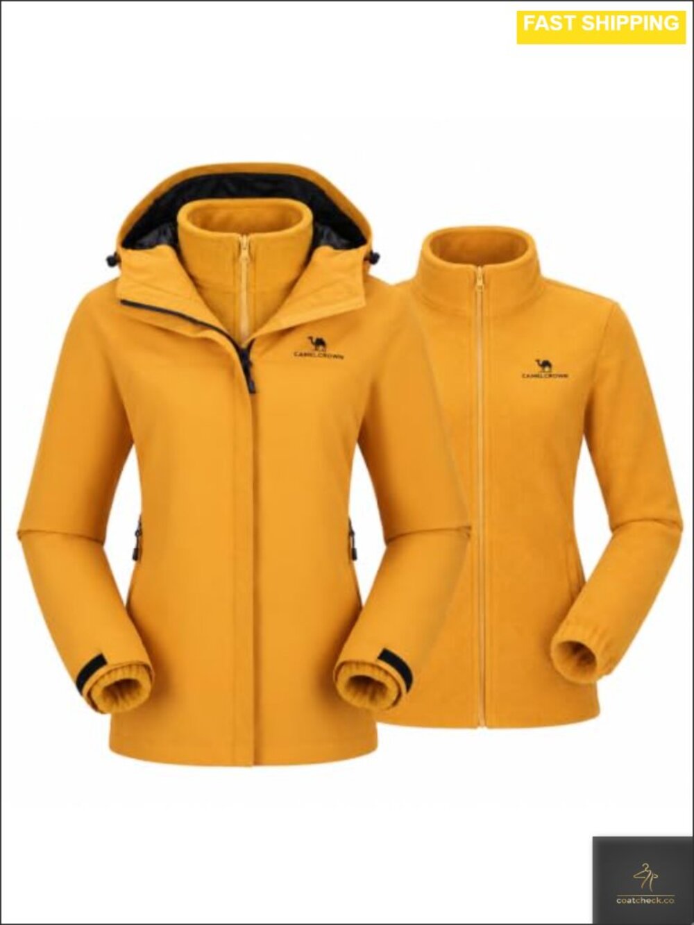 CAMEL CROWN Women's 3-in-1 Ski Jacket Waterproof Fleece Liner Winter Coat